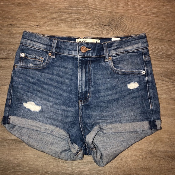Retro high waist blue jean shorts - Picture 1 of 2